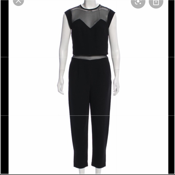 Sandro Mesh Insert Jumpsuit - Picture 1 of 2